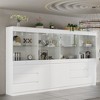 FUFU&GAGA Modular Kitchen Pantry Cabinet Dining Room Sideboard with Lighting and Glass Doors - 3 of 4