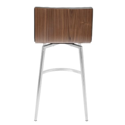 Mason 34" Gray Faux Leather Swivel Counter Stool Set