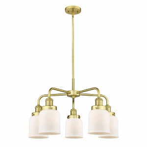 Bell - 5 Light Stem Hung Chandelier In Art Deco Style-14.75 Inches Tall and 23 Inches Wide - 1 of 1