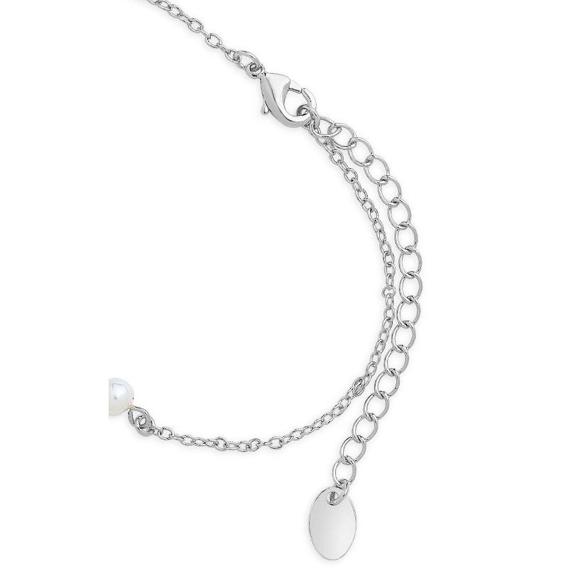SHINE by Sterling Forever Silver Tone Delicate Pearl Bracelet, 5 of 7