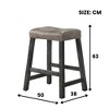 GDFStudio Gilbert Rustic Backless Rubberwood Upholstered Counter Stool (Set of 2) - 3 of 4