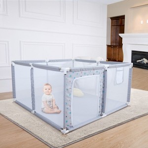 GOTGELIF 47"x47" Starry Print Baby Playpen Spacious & Secure Portable Playard - 1 of 4