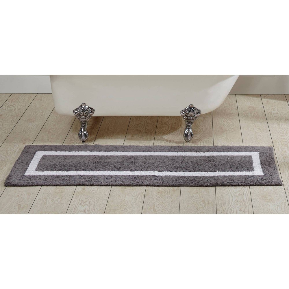 20inx60in Hotel Collection Bath Rug Gray/White - Better Trends