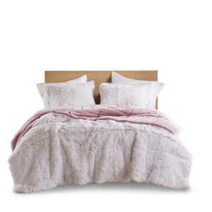 Gracie Mills Susie Contemporary Shaggy Long Fur Comforter Set - 1 of 4