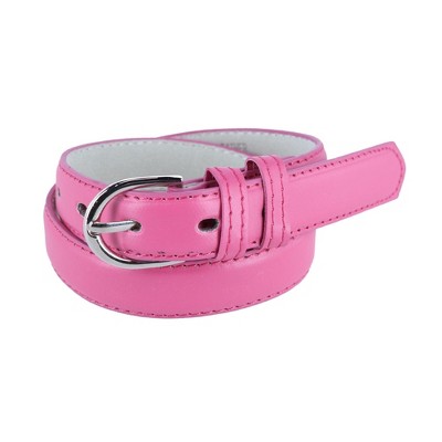 Ctm Kid's Leather 1 Inch Basic Dress Belt, Small, Pink : Target