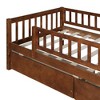 NicBex Twin Size Daybed, Wooden Day Bed with 2 Drawers, Sofa Bed Frame with Fence Guardrails - 4 of 4
