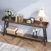 70.86'' Rustic Industrial Extra Long Narrow Console Table with Storage Shelf and Metal Frame for Living Room,Hallway-Baofuwish - 2 of 4