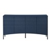 MDF Four-Door Sideboard with Curved Bottom Doors, Arched Groove Design, Metal Legs and Adjustable Shelves for Living Room - 3 of 4