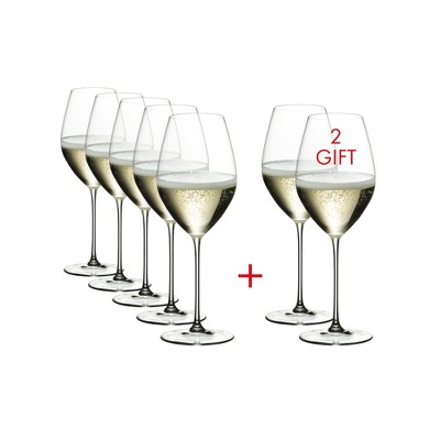 Riedel Veritas Champagne Wine Glass Set, Buy 6 Get 8