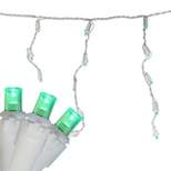 Northlight 100 Count Green LED Wide Angle Icicle Christmas Lights, 5.5ft White Wire