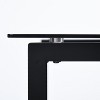 HomeRoots 55" Gray And Black Glass And Metal Sled Base Dining Table - 4 of 4