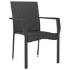vidaXL Patio Chairs with Cushions 4 pcs Poly Rattan Black - 4 of 4