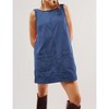 Women's plaid corduroy sleeveless dress with pockets and open-back design - 2 of 4