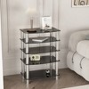FURNIinspire Desks, Rectangular Table with Multi-layer Storage Rack, Modern Table for Home Bedroom, Black, 23.6"*15.8"*32.3" - 2 of 4