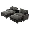 YOOCOZZ 111" Chenille Upholstered Sectional Sofa with Two USB Ports,Two Cup Holders, Two Removable Ottoman and Large Storage Box - 3 of 4