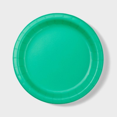 20ct 8.5&#34; Disposable Coastal Dinner Plates Green - Spritz&#8482;