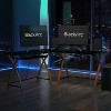 BlackArc L-Shaped Gaming Desk with Black Tempered Glass Surface and Crisscross Cherry Finished Legs - Sliding Keyboard Tray - 2 of 4