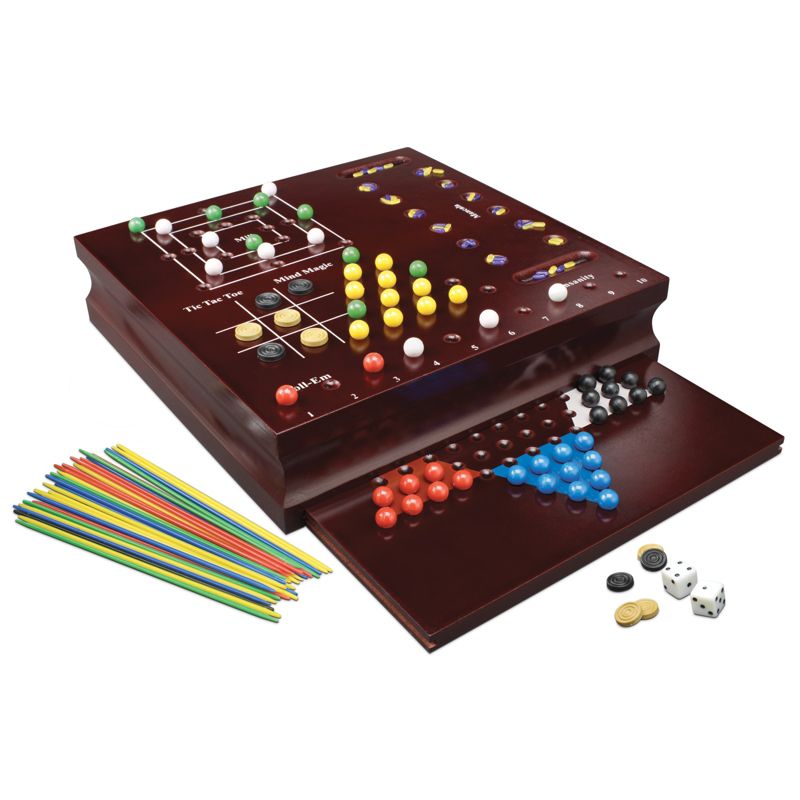 Collector's Wood Family 10 Classic Board Game Set, 2 of 4