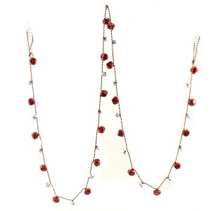 73.0 Inch Jingle Bell Garland Christmas Red White Tree Garlands - 1 of 3