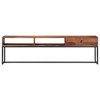 vidaXL TV Cabinet Natural and Black Solid Sheesham Wood, Powder-Coated Steel - 2 of 4
