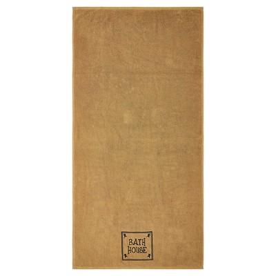 Bath House Prim Stars Tan Bath Towel Set of 2 27x54 VHC Brands