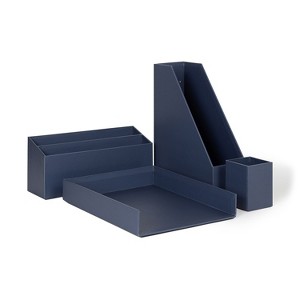 U Brands Paperboard Desk Organization Set Solid Navy (3631U00-02) - 1 of 4