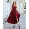 Women's Summer One Shoulder Sleeveless Knot Smocked Midi Dress High Split Flowy Cocktail Wedding Party Maxi Dress - 2 of 4