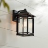 John Timberland North House Mission Outdoor Wall Light Fixture Matte Black Metal 12" Clear Glass Panels for Post Exterior Barn Deck House Porch Yard - 2 of 4