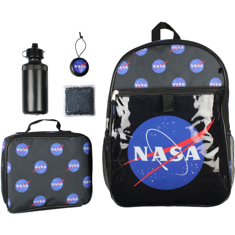 NASA Meatball Logo Backpack Lunch Bag Water Bottle Squishy Toy 5 PC Mega Set, 1 of 9