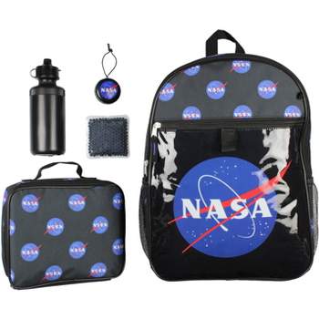 NASA Meatball Logo Backpack Lunch Bag Water Bottle Squishy Toy 5 PC Mega Set