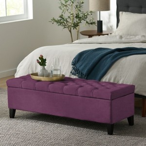 Sapphtopaz Modern Ottoman with Storage Upholstered Storage Bench with Tufted Stitching Bedroom End of Bed Bench for Living Room,Entryway - 1 of 4
