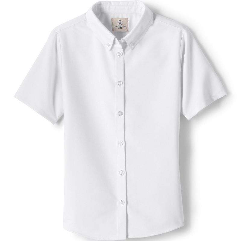 Lands' End School Uniform Kids Short Sleeve Oxford Dress Shirt, 1 of 6