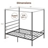 Infans Queen Metal Canopy Platform Bed Frame Mattress Foundation w/ Slat Support - 2 of 4