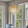 ALOADECOR 6-Lights Modern 3-Tier Round Crystal Fringe Chandelier - 3 of 4