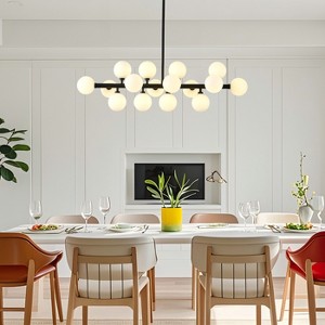 BAOURE Mid Century Modern Sputnik Chandelier, 16-Light Chandeliers over Table, Linear Chandelier Dining Room Light Fixture - 1 of 4
