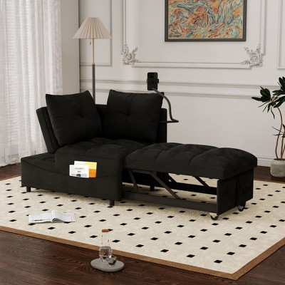AZL1 Life Concept Sofas Convertible Versatile Foldable Bed in 3 Lengths for Compact Comfort in Apartments and Offices, Black, 72.44"*27.56"*29"