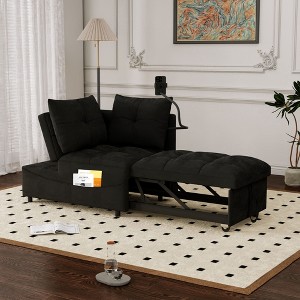 AZL1 Life Concept Sofas Convertible Versatile Foldable Bed in 3 Lengths for Compact Comfort in Apartments and Offices, Black, 72.44"*27.56"*29" - 1 of 4