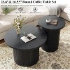 AMERLIFE Rustic Nesting Coffee Table Set, Round Wood Finish Side Tables for Living Room - 3 of 4