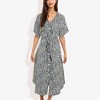Anna-Kaci Women's Collar V-Neck Button Down Floral Print High Low Dolman Short Sleeve Midi Fashion Dress - 2 of 4