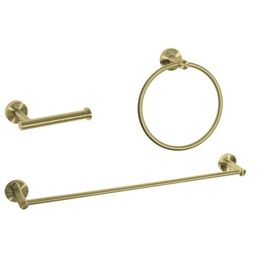 Elegant Lighting Alma 3-Piece Bathroom Hardware Set in Brushed Gold