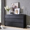 SinCiDo Corner Dressing Table w/Mirror and Lights, Fluted Vanity w/Glass Top, Three-Panel Mirror, Charging Port, 3 Drawers & 2 Cabinets, White - 3 of 4
