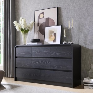 SinCiDo Modern 8 Drawer Dresser, Curved Profile Design, 55" Wide Mid Century Wood Storage Organizer for Bedroom, Living Room - 1 of 4