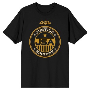 DC Comics Black Adam Justice Society Circle With Star Emblem Men's Black Graphic Tee - 1 of 3