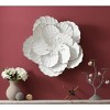 LuxenHome Distressed White Metal Flower 21.26-in H x 22.44-in W Wall Decor - 2 of 4