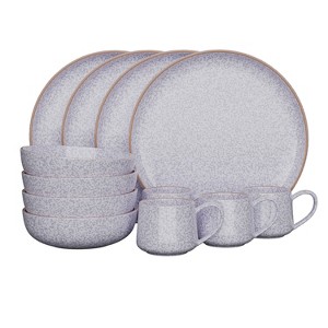 American Atelier 12 Pc Dinnerware Set Stoneware Dishes, Dinner Plate, Side Plate, Bowl, and Mug, Service for 4, Plate and Bowl Set, Denim Blue - 1 of 4