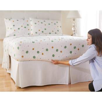 BrylaneHome 300-Tc Cotton Printed Bed Tite Sheet Set