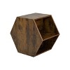 Okak 47.24" Modern Coffee Table Set of 2, Hexagonal Side Tables Nightstand Burmese Sumac for Living Room Office Balcony Yard, Antique brown - 4 of 4
