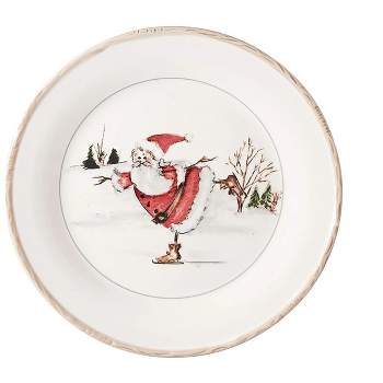 American Atelier Christmas Twig Holiday Dinner Plate, Set of 4, Holiday-Themed Special Occasion Earthenware Multipurpose Dishes ,11 Inch