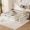CAVINAS Full Size Wood Montessori Bed,Modern Floor Bed with Fence,Toddler Bed for Bedroom - 2 of 4