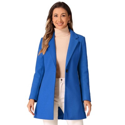 INSPIRE CHIC Women's Regular Fit Notched Lapel Long Sleeve Buttoned Classic Coat